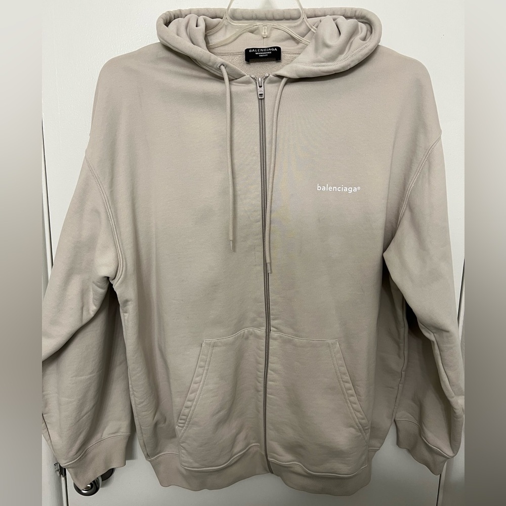 Balenciaga Unisex Oversized Beige Hoodie